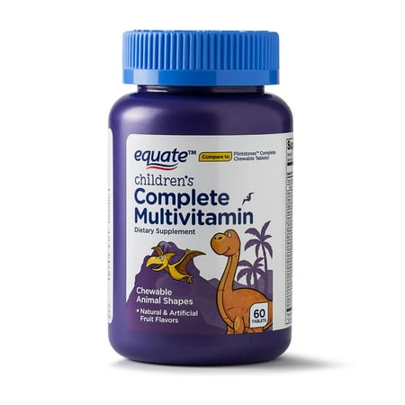 Equate Children's Complete Multivitamin Animal Shaped Fruit Chewables, 60