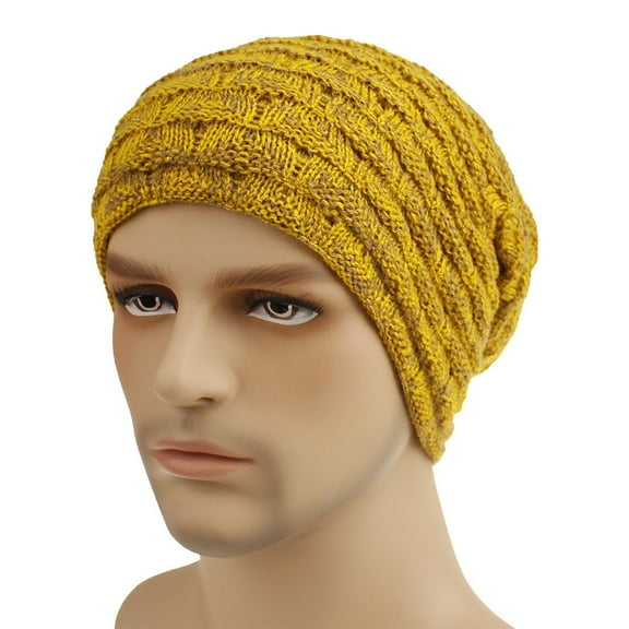 Gephdiin Beanie,Winter Hats for Women Hat Knitted Unisex Keep Cotton Plush Hats Skiing Fashion Warm Winter Baseball Caps Beanie for Women,Hats for Women Yellow One Size