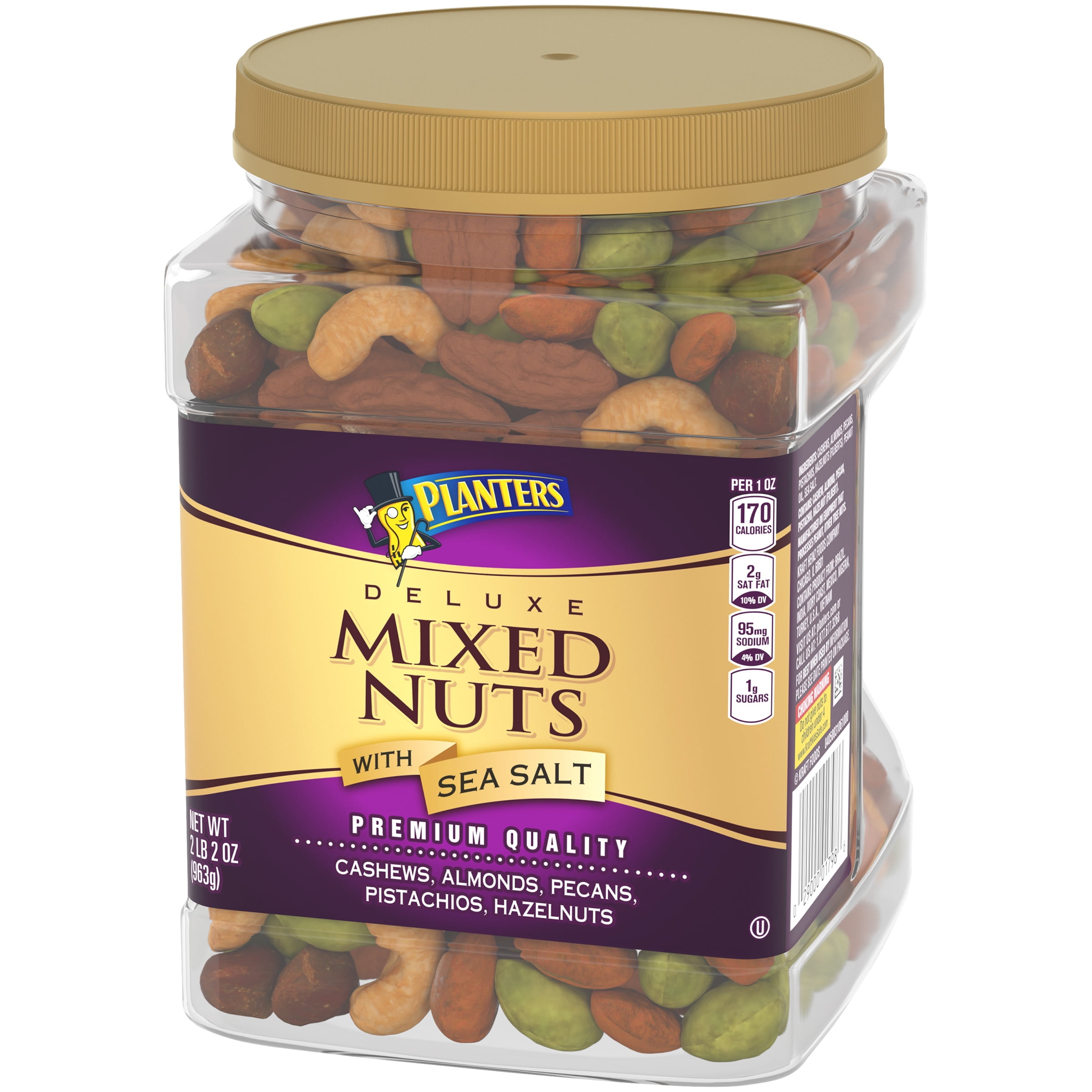 Planters Deluxe Mixed Nuts with Sea Salt, 34 oz Jar eBay