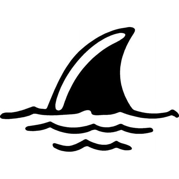 Shark Fin in Water Vinyl Decal Sticker | Cars Trucks Vans Walls Laptops Cups | Black | 5.5 inches | KCD980