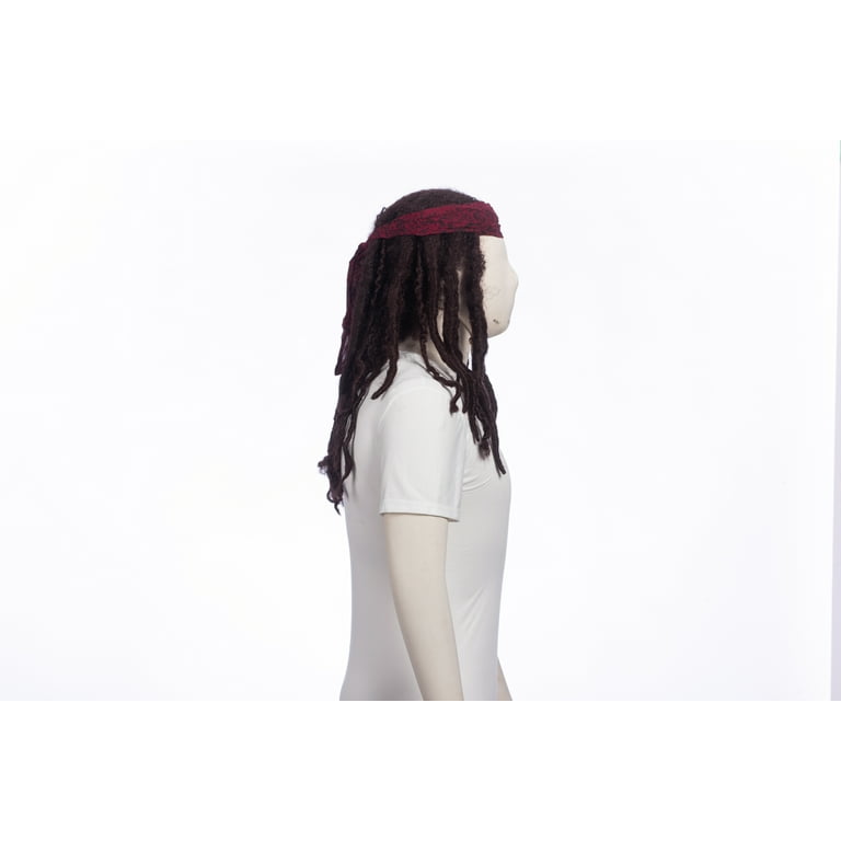 Pirate Wig Adult Brown Long Bandana Pirate Wig Adult Brown Long Bandana