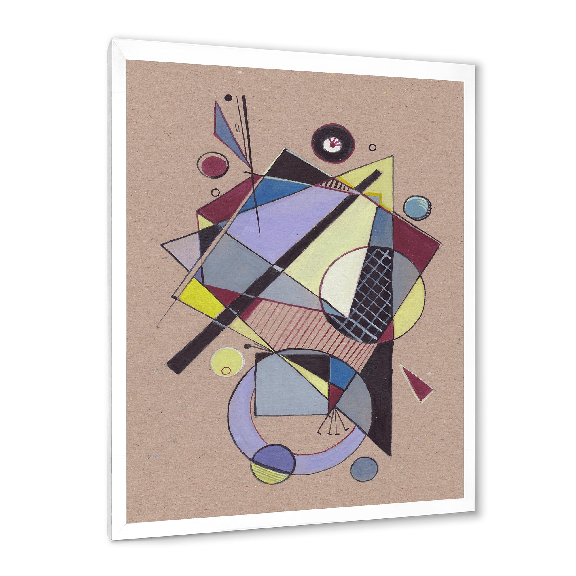 Designart 'Abstract Compositions Of Colored Geometric IV' Modern Framed Art Print
