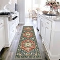 thumbnail image 2 of 2'x10' Runner Rugs, Yamaziot Vintage Washable Hallway Rug Runner with Rubber Backing, Non-Slip Distressed Carpet Floor Mat for Bedroom, Kitchen, Laundry, Entrance, 2 of 6