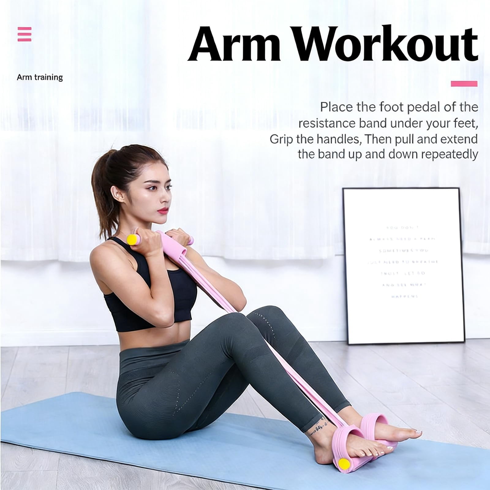 Fitness Resistance Bands with Foot Pedals, 8 Tube Pedal Resistance Device, Fashion Puller Exercise Equipment, Pedal Resistance Band with Handle