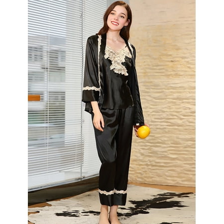 

FridayIn Female Home style V-neck Color contrast Basic fitness Pajama