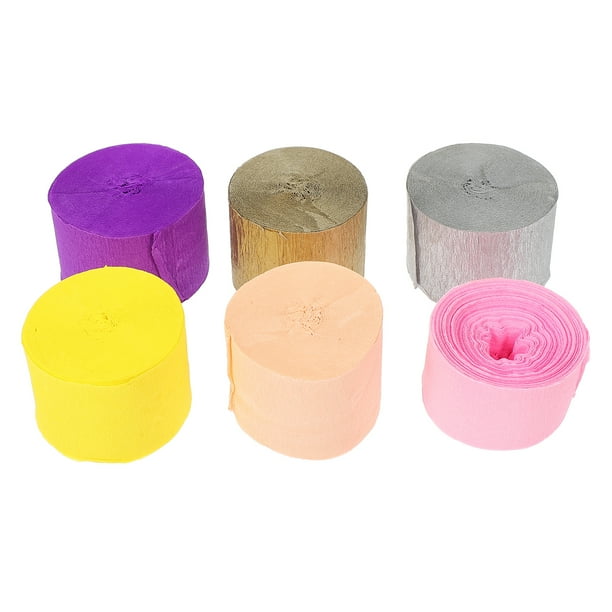 KAKOWELY 6 rollos de papel crepé decorativo para fiestas Serpentinas de papel crepé decorativo para fiestas