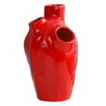 thumbnail image 1 of Jarrón de cerámica con forma de corazón para flores, ideal para estanterías, escritorios y dormitorios. rojo, 1 of 9