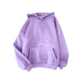 thumbnail image 3 of MAWCLOS Chandails à Capuche en Molleton pour Femmes Chandail Uni à Manches Longues Hauts à Capuche Coupe Ample Chandail d'Hiver à Col Violet TG, 3 of 4