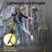 AOCHUAN 3-Axis Gimbal Stabilizer for iPhone & Android w/RGB Light, Handheld Phone Gimbal for Video Recording w/AI Tracking,1/4 Thread, Extendable Tripod, Padded Carry Bag(Smart X Complete Combo1)