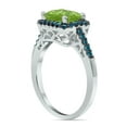 thumbnail image 3 of SZUL Women's 2 1/2 Carat Emerald Cut Peridot and 1/3 CTW Blue Diamond Ring in 10K White Gold, 3 of 6