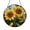 Acrylic 3.5 Inch, variant on Blooming Sunflower Trio Stained Glass Suncatcher, Round Decorative Window Hanging Art Panel