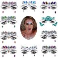 thumbnail image 3 of Gemas faciales - pegatina de pedrería, tatuaje temporal de cara de pedrería, tatuaje de joyería de cara de sirena de pedrería, pegatinas corporales de piedras de lágrimas de cristal, 3 of 5