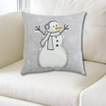 thumbnail image 2 of Let It Snow Collection 14"x14" Winter Christmas Snowman Wearing A Scarf and Earphone Snowflake Accent Pillow Seasonal Cushion, Polyester$$Home Decor, Kitchen, & Other, 2 of 6
