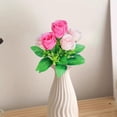 thumbnail image 4 of Ramo de Rosas Artificiales Seis Cabezas | Flores de granada simuladas realistas | Azul, Rosa, Beige, Rojo, Verde | Disposición decorativa de plástico de 14,17x5in | Resistente al desvanecimiento, 4 of 6
