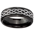 thumbnail image 2 of Tungsten Celtic Knot 8mm Brushed Black Polished Step Edges Men Ring, 2 of 2