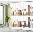 thumbnail image 5 of Ambesonne Dog Shower Curtain, Dog Family in a Row, 69"Wx84"L, Yellow Brown, 5 of 5