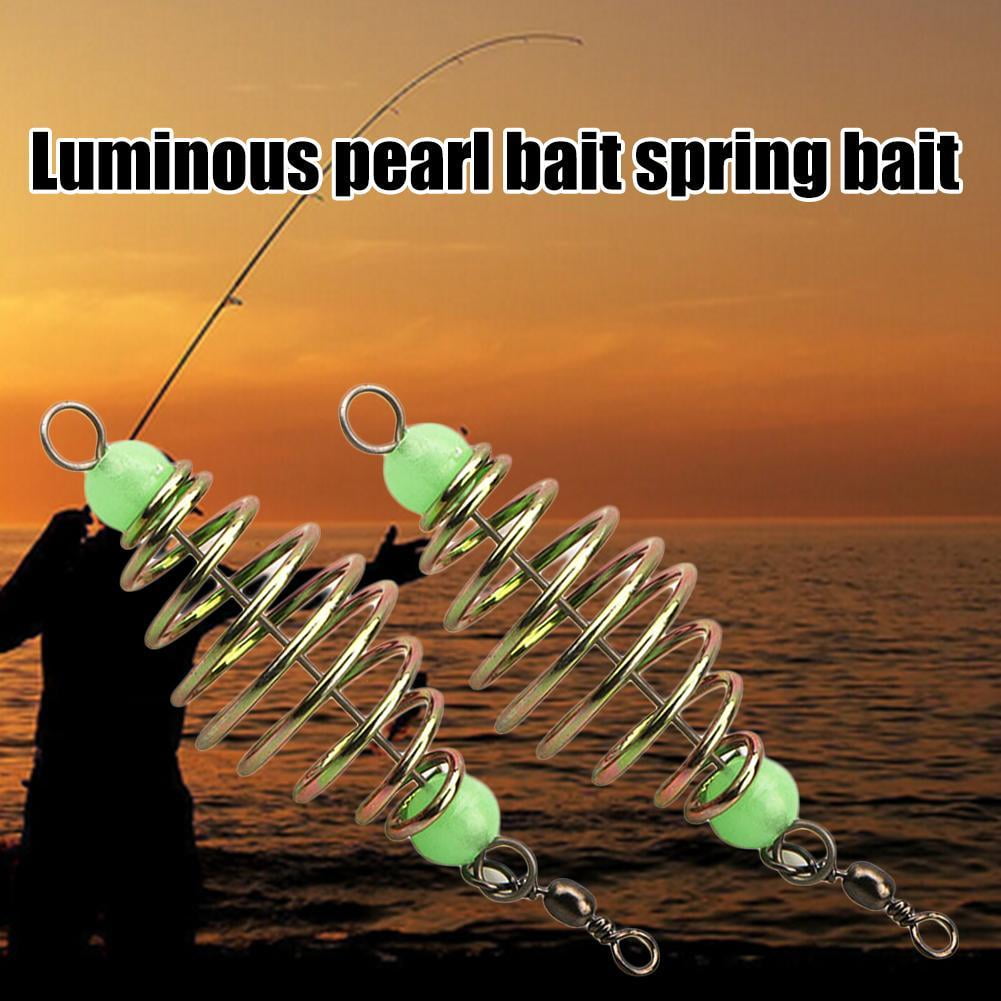 5pcs 8cm Luminous Carp Fishing Feeder, Coil Inline Bait Tackle Method I1F2  
