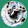 thumbnail image 1 of 50 pegatinas de cisne, bonitas pegatinas impermeables de cisne blanco y negro para botella de agua, monopatín, bicicleta, portátil, estuche de viaje, equipaje, guitarra, ordenador, pegatinas de vinil JAMW Sencillez, 1 of 5