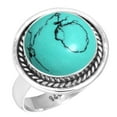thumbnail image 1 of 925 Silver Ring For Women - Girls Blue Turquoise Stone Silver Ring Size 8 December Birthstone Costume Silver Ring Size 8 Gift For Mother On Thanksgiving 925 Gemstone Silver Jewelry, 1 of 6