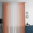 thumbnail image 5 of Orange Ombre Semi Sheer Curtains Drapes for Living Room, Bedroom, French Doors Window 54 Inches Long, Modern Gradient Abstract Art Rod Pocket Chiffon Curtain Drapery Voile Draperies Panel, 5 of 6