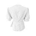 thumbnail image 5 of Ashirexll Tops for Women Trendy Fashion Casual Solid Color V-Neck Buttoned Short Sleeve Top for Spring, 5 of 7