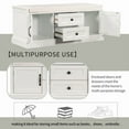 thumbnail image 3 of Bellemave Entry Storage Bench with Cushion, Shoe Bench with 2 Drawers and 2 Cabinets, Wooden Organizer Storage Bench for Entry/Bedroom/Closet/ Living Room/Hallway（White）, 3 of 8
