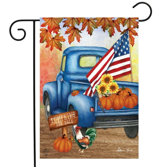 Briarwood Lane Autumn Old Days Patriotic Garden Flag