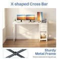 thumbnail image 4 of CONCETTA 47in Small Computer Desk with 2 Drawers, Side Headphone Hook, Writing Work Study Desk for Home, White, 4 of 8