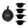 thumbnail image 3 of Quzzie 4 Pieces Camping Bowls Portable Tableware Set with Handle Stackable Dinnerware Organizer with Storage Bag PP Material Suitable for Outdoor Picnic Hiki Black, 3 of 8