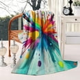 thumbnail image 2 of Colorful Radial Paint Burst Blanket,Comfortable Soft Flannel Throw Blanket,All Season,Warm Lightweight Blankets for Sofa Bed Couch Living Room Chair,50"x60", 2 of 4