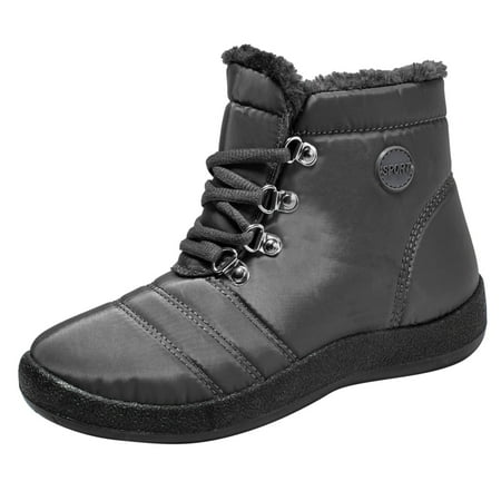 

autumn winter shoes Toe Men Boots Shoes Lace Up Plus Sport Keep Couples Warm Boots Snow Round Flat Velvet Women Women s Boots