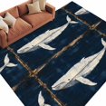 thumbnail image 2 of 6'x9' Area Rugs, Ocean Blue Whale Indoor Outdoor Area Rug for Living Room Bedroom, Summer Coastal Vintage Wood Grain Washable Bathroom Rugs Kitchen Floor Carpet Mats Home Decor Aesthetic, 2 of 8
