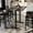Dark Brown Top/Black Base, variant on Flash Furniture 30" x 48" Solid Wood Commercial Indoor Tabletop in Dark Brown with Dual 5" x 22" Bar Height Rust-Resistant Black Cast Iron T-Bases