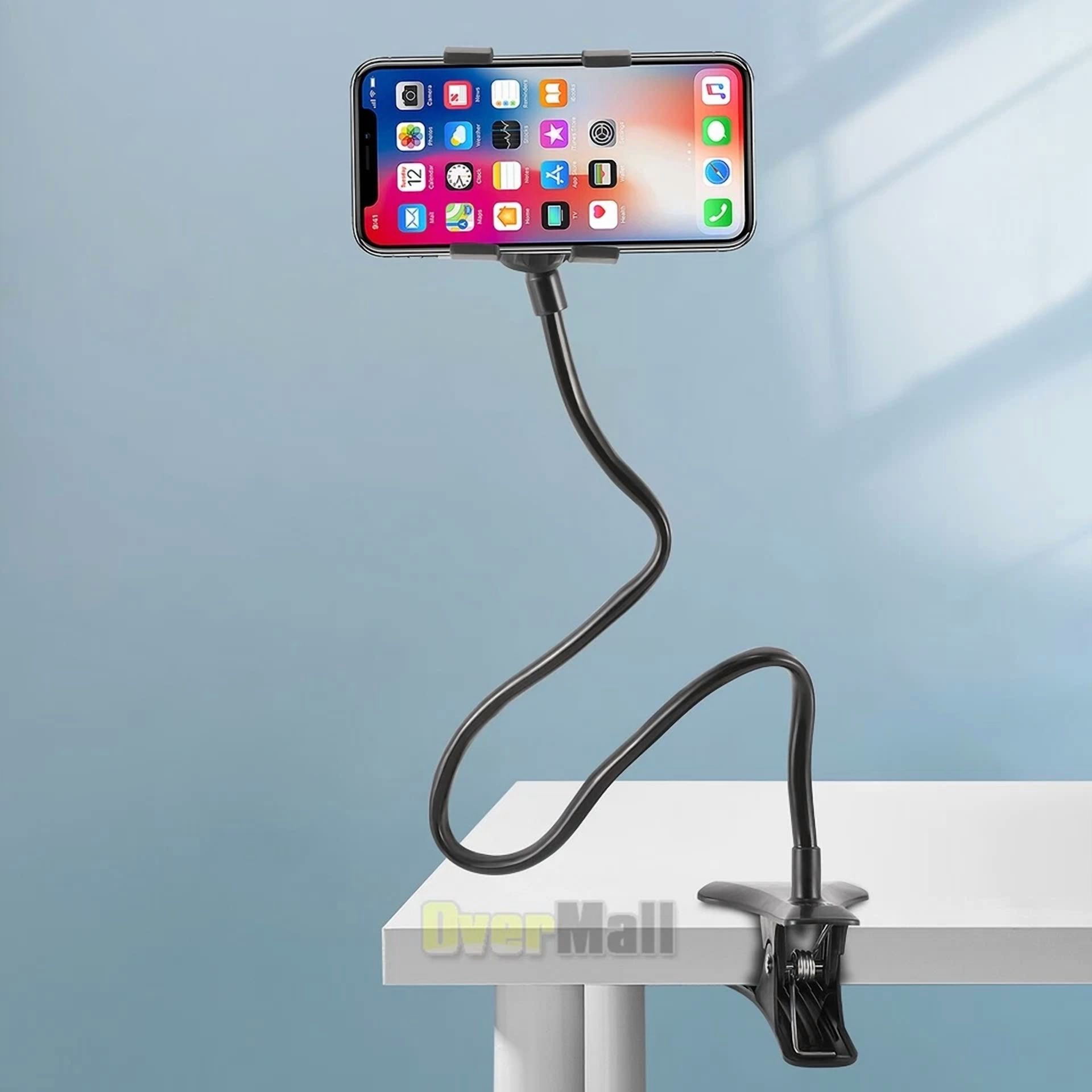 Universal Lazy Mobile Phone Gooseneck Stand Holder Flexible Bed Desk Table Clip