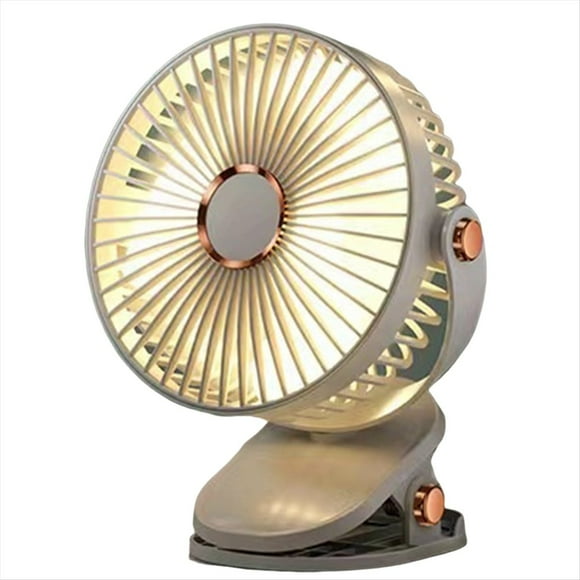 Ventilador con Clip de Carga USB Ventilador Portátil con Clip Mini Ventilador de Escritorio Personal Silencioso de 5 Velocidades 2400 MAh Ventilador de Rotación de 720°