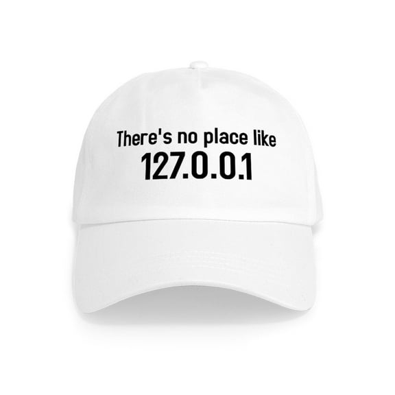 CafePress - There's No Place Like 127.0.0.1 Cap - Adjustable 100% Brushed Unisex Casual Cotton Baseball Cap, Beige, 1