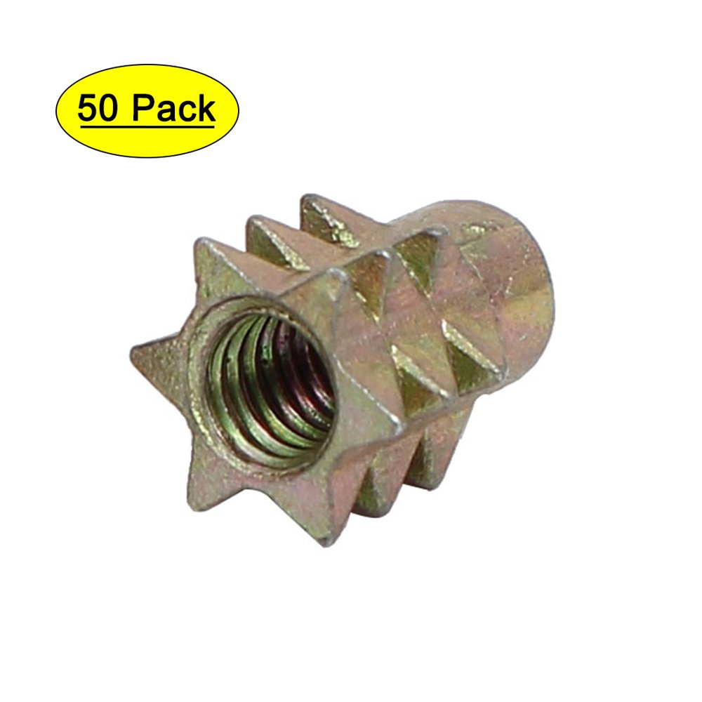 M4 x 10mm Zinc Alloy Star Head Insert Screws ENuts Furniture Fittings