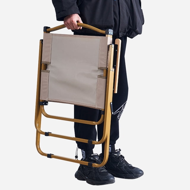 maskred Convenient Foldable Camp Chair For Easy Storage And Transport Unique Wood Grain Of Chair Adds Touch black Large size