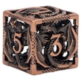 thumbnail image 3 of Juego de dados de metal hueco mini de 7 piezas para juegos de rol, cobre rojo Afortunado Sencillez, 3 of 5