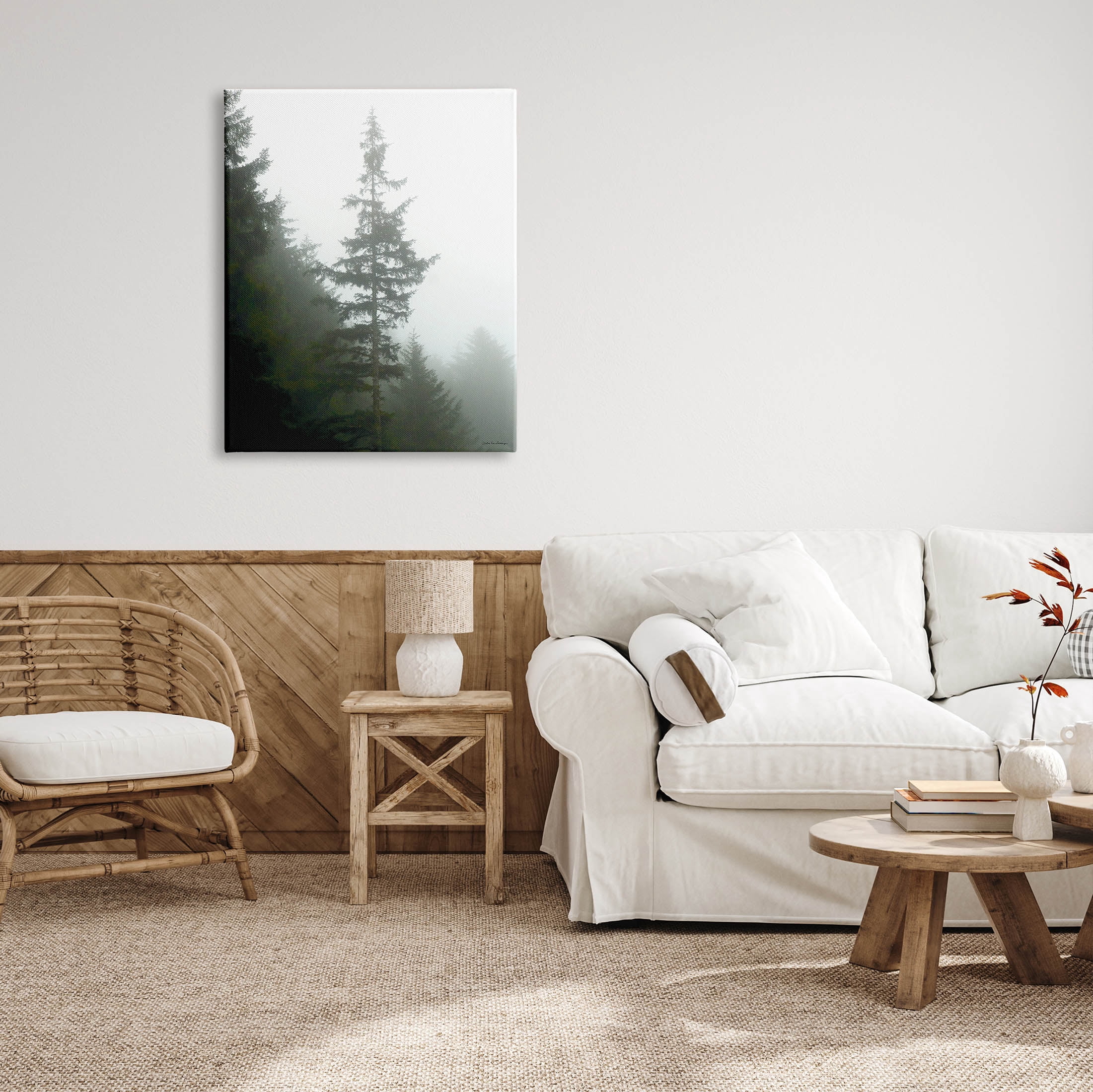 Stupell Industries Majestic Pine Foggy Forest Photograph Gallery Wrapped Canvas Print Wall Art, Design by Debra Van Swearingen