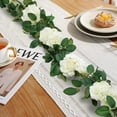 thumbnail image 3 of Guirnalda de rosas artificiales blanca para boda, jardín, pared, decoración, 3 of 5