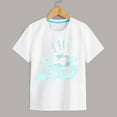 thumbnail image 4 of TZEWGL T-Shirts pour Tout-Petits Manches Courtes Col Rond Imprimé Lettre Blouse pour Tout-Petits Taille 7-8T, 4 of 5