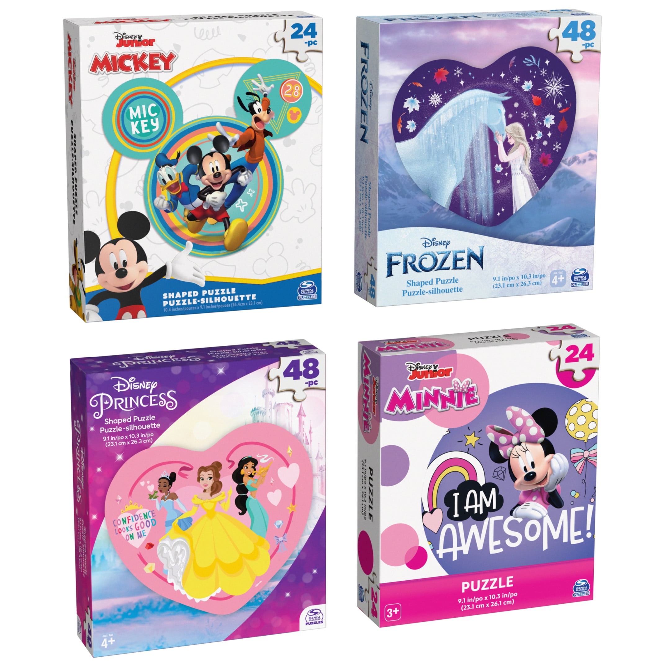 Spin Master Disney 4-Pack Jigsaw Puzzles - 24pc & 48pc - Walmart.com