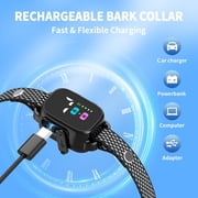 Anti-Bark Collar for Small Dogs, No Shock Anti Barking Collars with 7 Sensitivities, 3 Adjustable Modes Beep & Vibration, IP67 Waterproof - Effective & Humane Small Dogs Bark Collar-Black