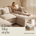 thumbnail image 4 of Toject 107.87" Modular Sectional Sofa U Shaped Cloud Couch, Chenille 4 Seat Deep Seat Sofa with 2 Movable Ottomans for Living Room Bedroom Apartment, Oatmeal, 4 of 10