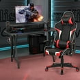 thumbnail image 3 of Goplus Gaming Computer Desk&Massage Gaming Chair Set w/Monitor Shelf Power Strip Red, 3 of 10