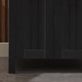 thumbnail image 2 of UEV 24" Black Bathroom Vanity with Sink Combo,Modern Vanity with Vessel Sink,Stylish Bathroom Vanity Cabinet,Grooved Doors & Metal Handles,Modern Bronze Round Bowl Tempered Glass Vessel Sink, 2 of 7