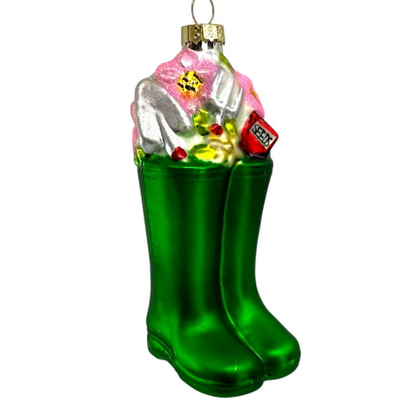 Garden Boots Ornament - Blown Glass Gardening Christmas Tree Holiday Decoration