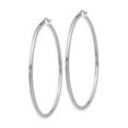 thumbnail image 3 of Large Classic 14K White Gold Hoop Earrings 2 inches (2.00 mm), 3 of 4