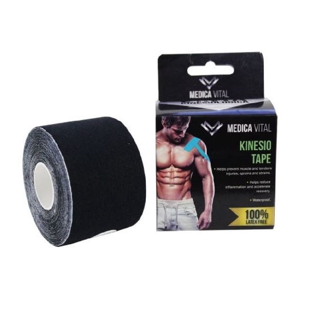Cinta Kinesiológica Vendaje Muscular 5x5cm Ckmv Negro Medica Vital MEDICA VITAL CKMV